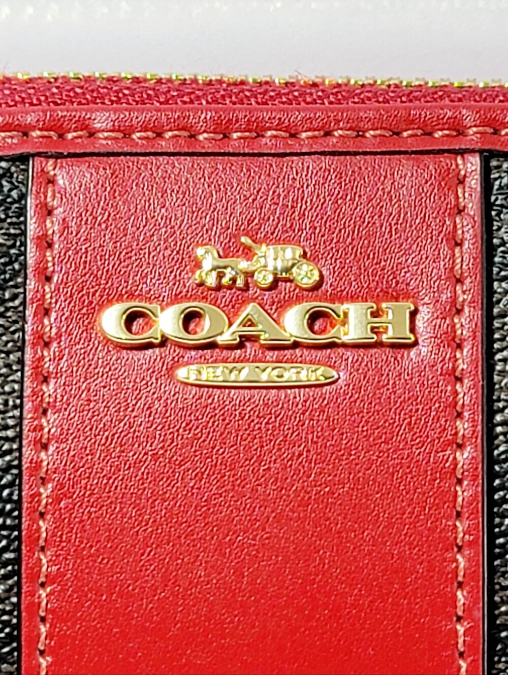 Coach Accordian zip Leather Brown Ruby Long wallet - Picture 8 of 16